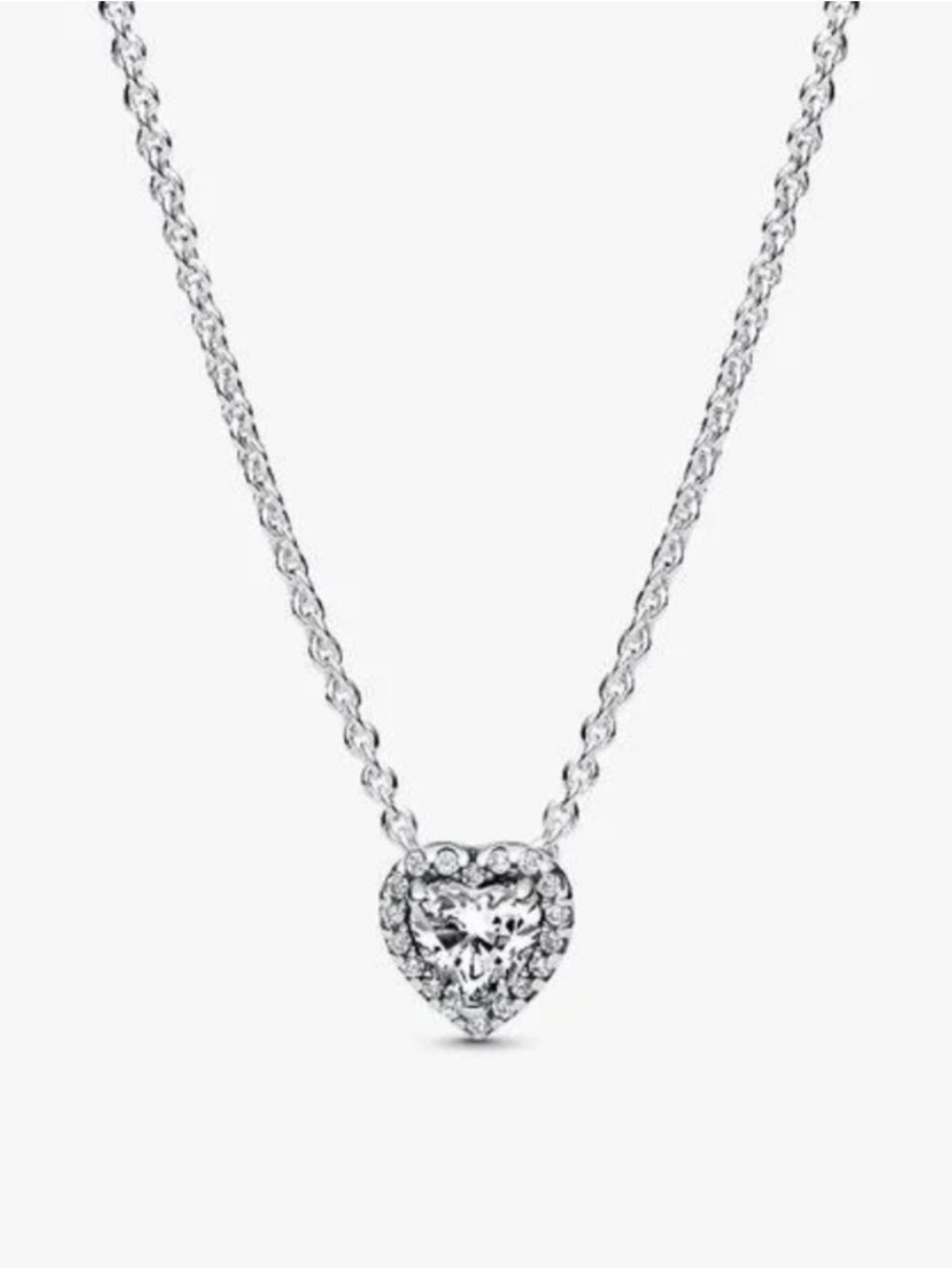 Authentic Pandora Elevated Heart Necklace in Sterling Silver